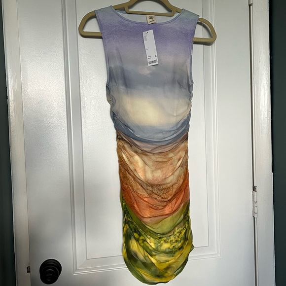 UO Austin Mesh Dress in Landscape Print Size Medium *NWT* - Picture 4 of 5